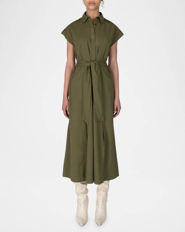 Haley Short-Sleeve Maxi Shirtdress